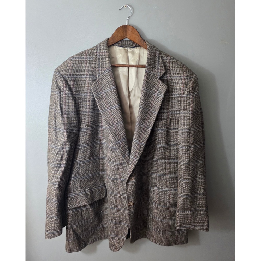 Jos. A. Bank Executive Collection Wool Glen Plaid Blazer Sport Coat 50 Long
